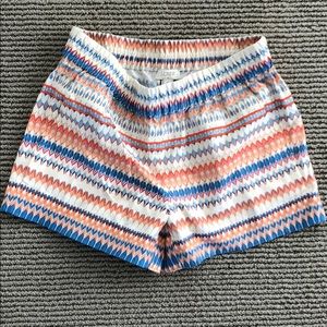 J crew multi color shorts, sz 0